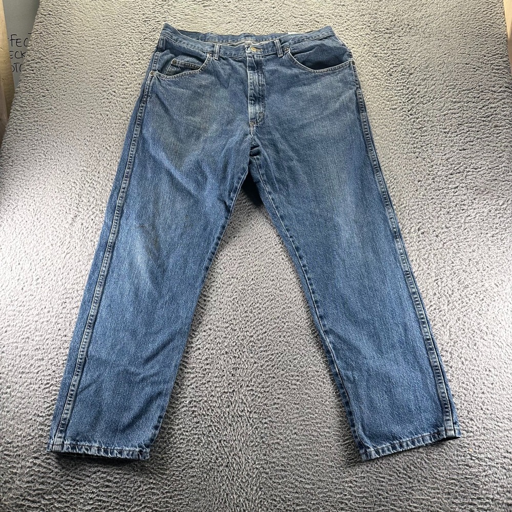 Wrangler Rugged Wear Jeans 36x30 Blue Cotton Denim Straight Leg Relaxed Workwear